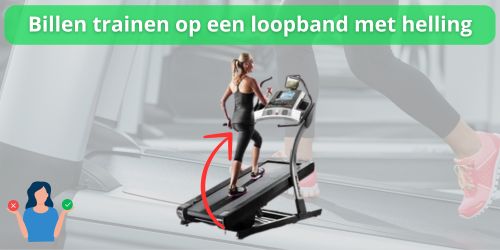billen trainen op loopband met helling