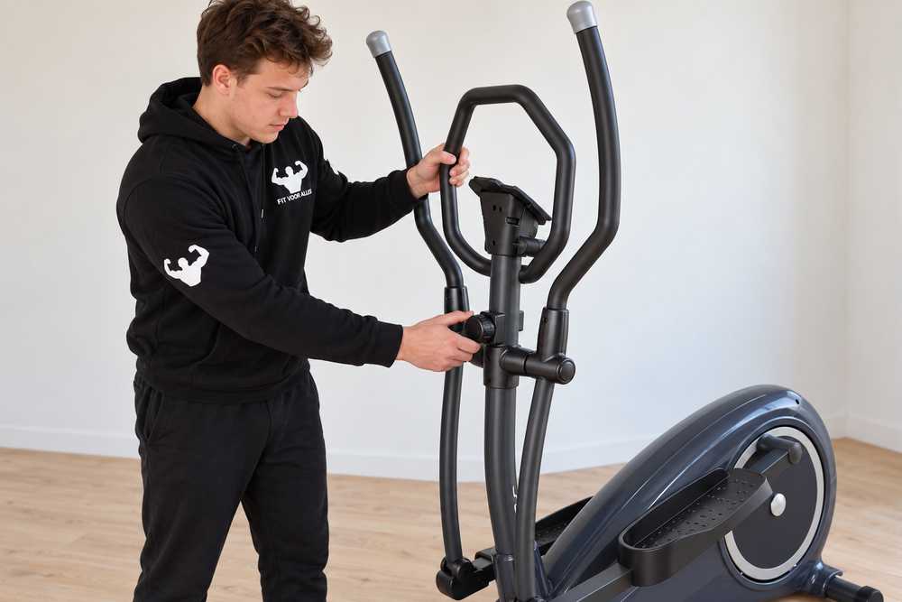 Casper bekijkt de weerstandsknop van de Focus Fitness Fox 3.8