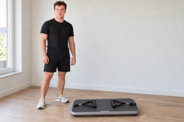Casper naast de Flow Fitness DSG200i smart home gym